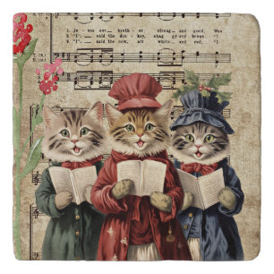 Christmas Caroling Cats Trivet