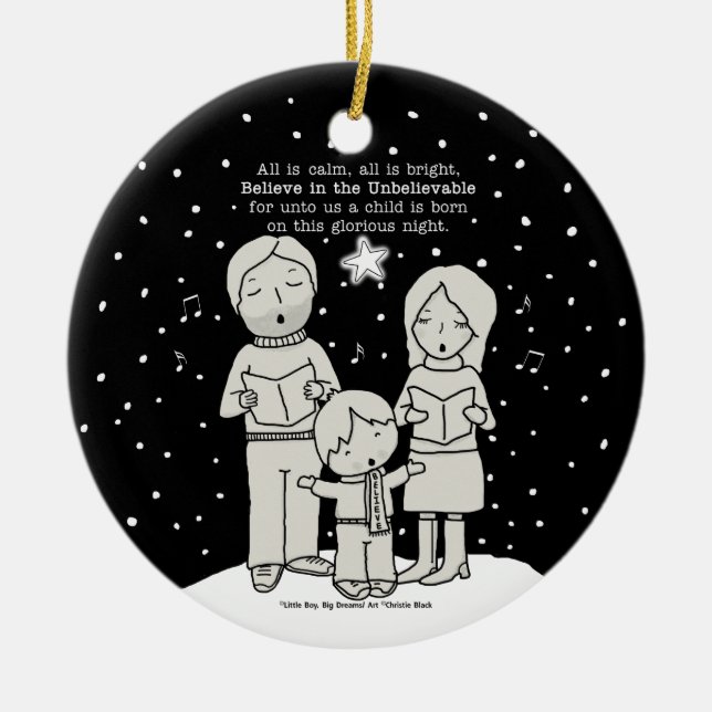 Christmas Caroling Ceramic Ornament (Front)