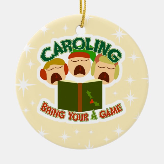 Christmas Caroling Ceramic Ornament (Front)
