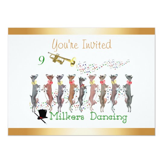 Christmas Caroling Goats Invitation