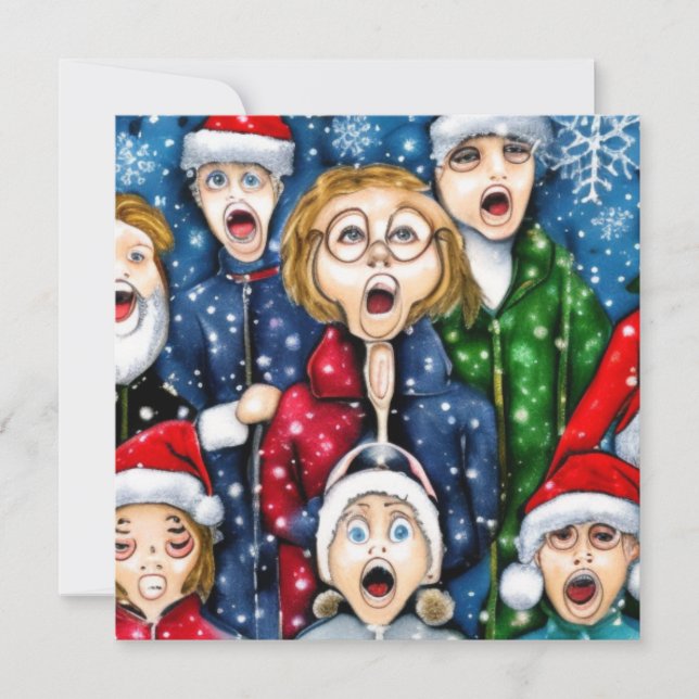 Christmas Caroling Holiday Card (Front)