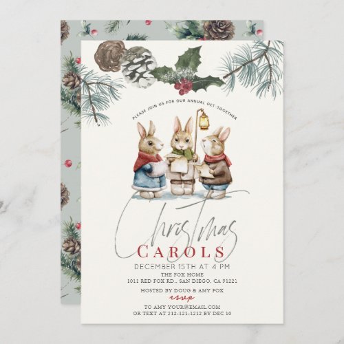 Christmas Caroling Musical Carol Play Holiday Invitation