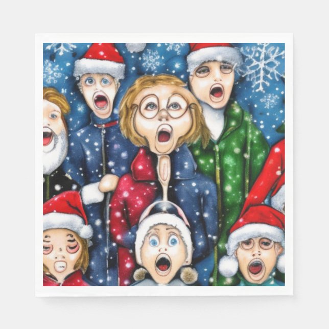 Christmas Caroling Napkins (Front)