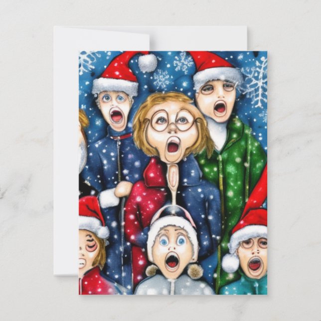 Christmas Caroling Note Card (Front)