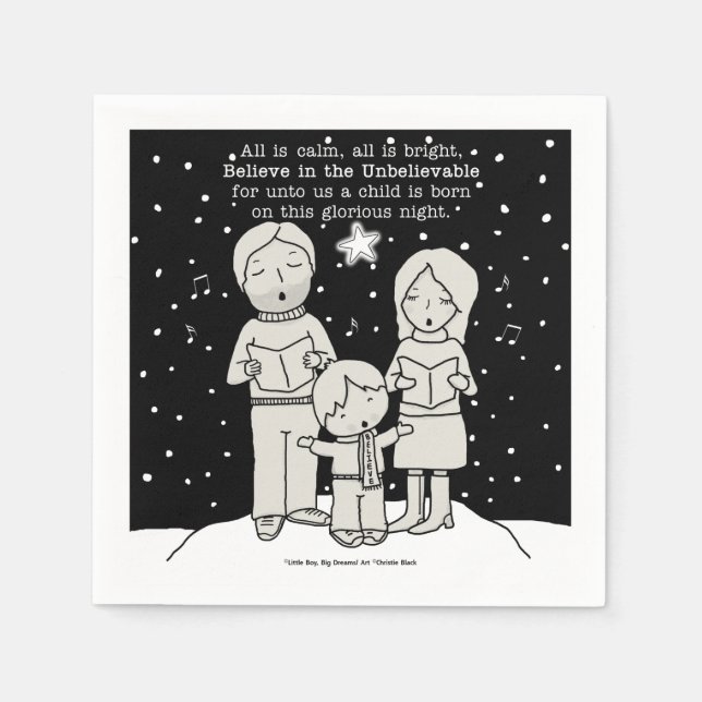 Christmas Caroling Paper Napkins (Front)