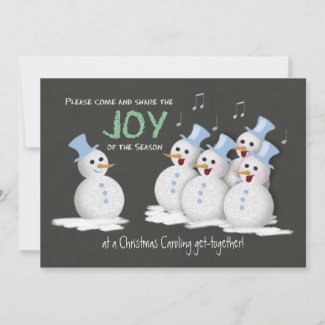 Christmas Caroling Party Singing Snowmen Joy Invitation