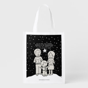 Christmas Caroling Reusable Grocery Bag