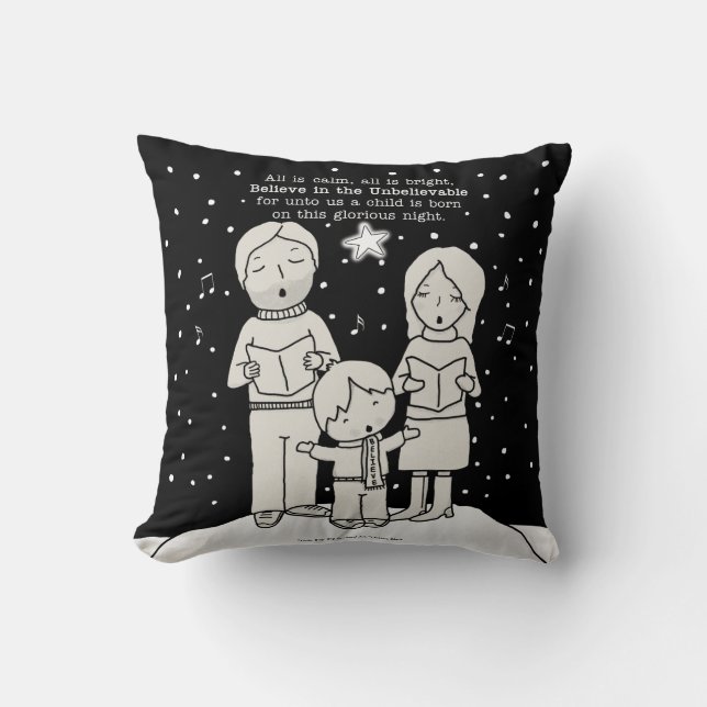 Christmas Caroling Throw Pillow (Front)