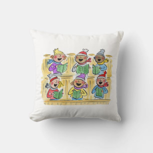 Christmas Carollers Throw Pillow