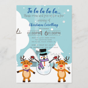 Christmas carolling fundraiser event party invitation