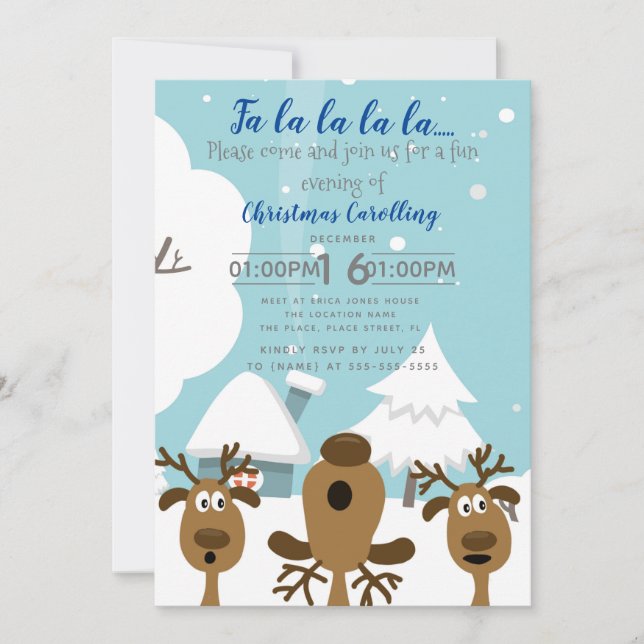 Christmas carolling fundraiser event party invitation (Front)