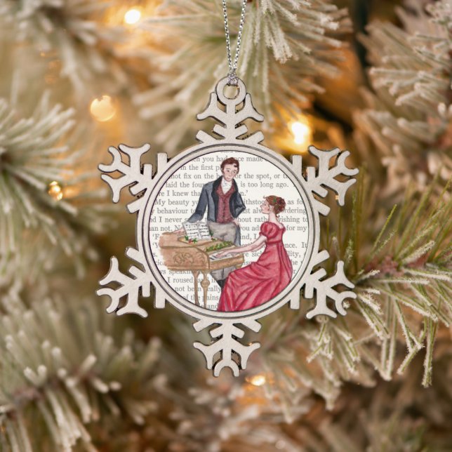 Christmas Carols at Pemberley Snowflake Pewter Christmas Ornament (Tree)
