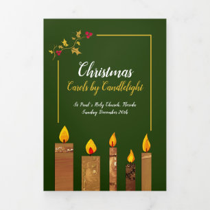 Christmas carols by candlelight hymns Tri-Fold program