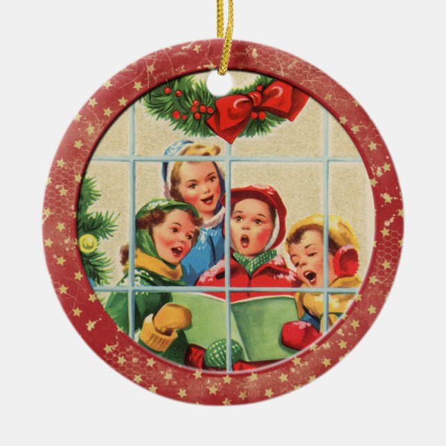 Christmas Carols Ceramic Ornament (Front)