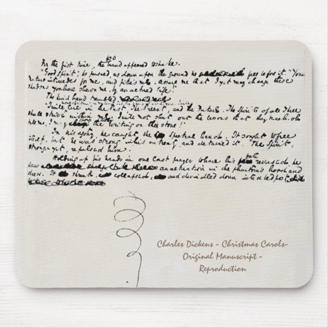 CHRISTMAS CAROLS CHARLES DICKENS MANUSCRIPT MOUSE PAD (Front)