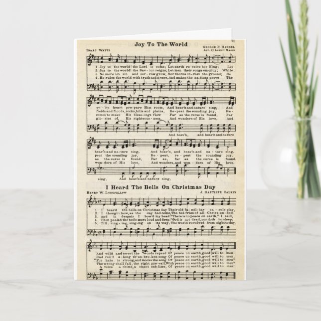 Christmas Carols: Joy to the World Holiday Card (Front)