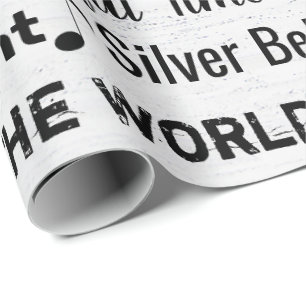 Christmas Carols On Wood Wrapping Paper