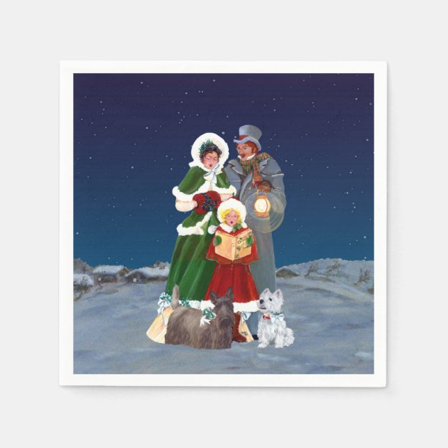 Christmas Carols Paper Napkins (Front)
