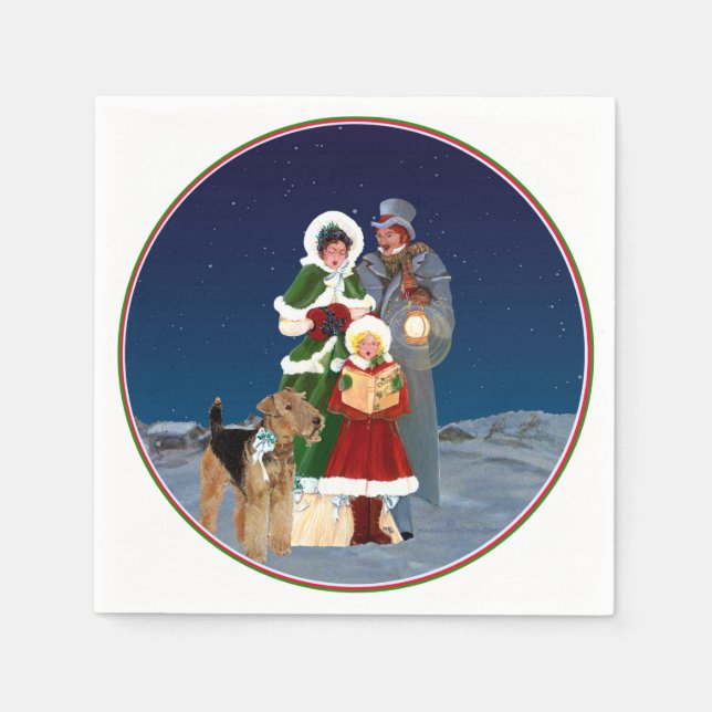 Christmas Carols Paper Napkins (Front)