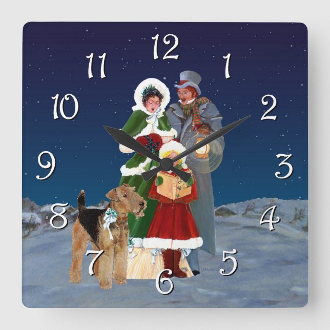 Christmas Carols Square Wall Clock (Front)