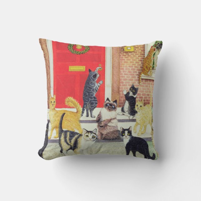 Christmas Carols Throw Pillow (Front)