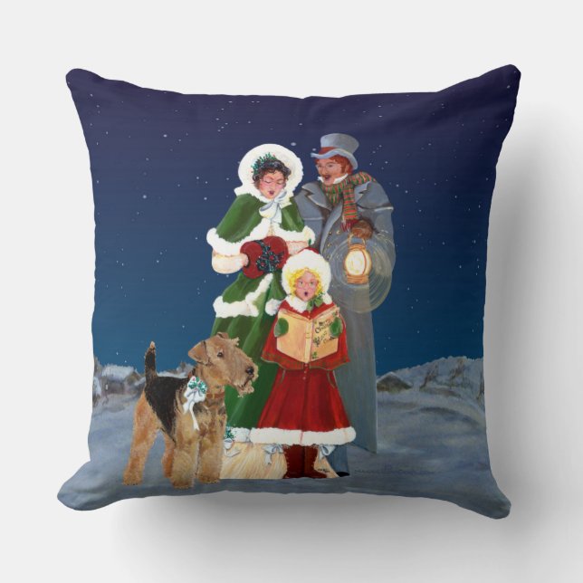 Christmas Carols Throw Pillow (Front)