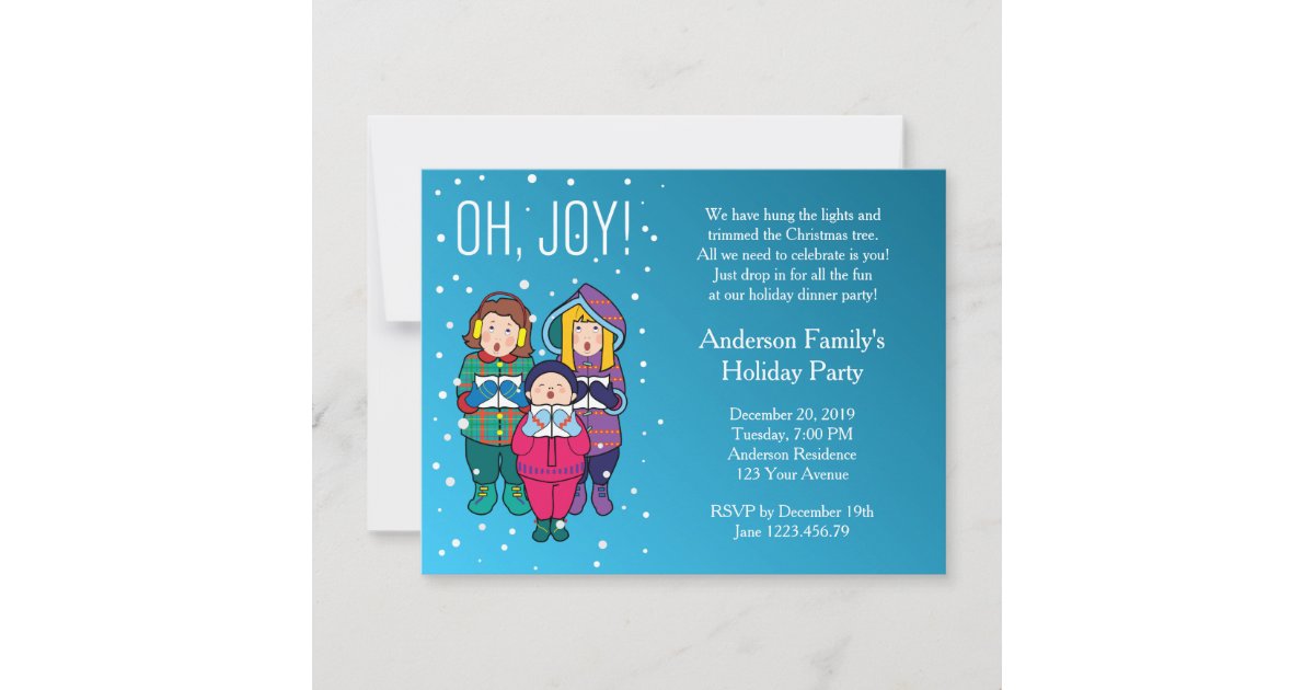 Christmas Carols Winter Party Invitation | Zazzle