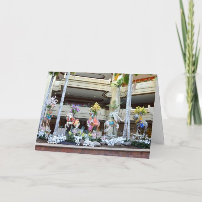 Christmas Carousel Animals Holiday Card (Front)