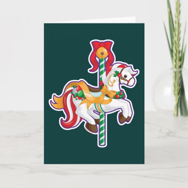 Christmas Carousel Holiday Card (Front)