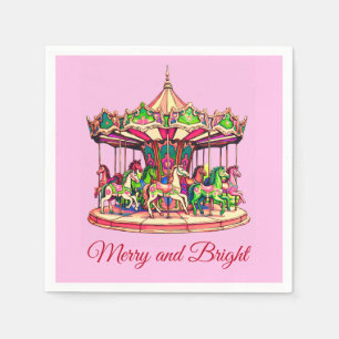 Christmas Carousel in Candy Stripes Napkins