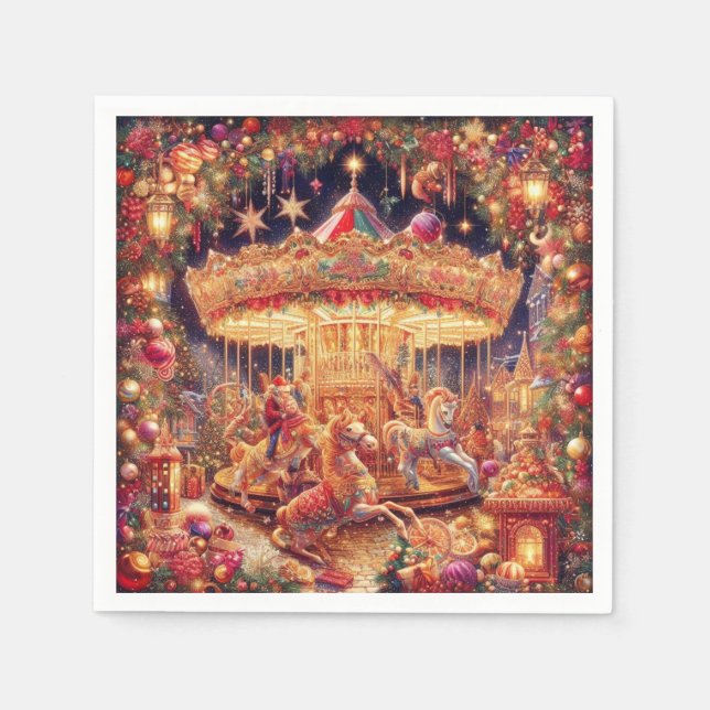 Christmas Carousel Joy' Paper Napkins!  Napkins (Front)
