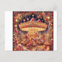 Christmas Carousel Joy' Postcard