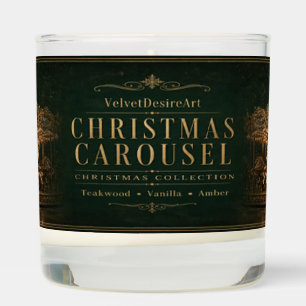Christmas Carousel Teakwood Candle