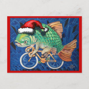 Christmas Carp Holiday Postcard