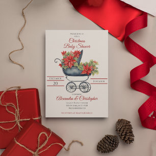 Christmas Carriage Baby Shower Invitation