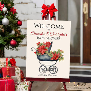 Christmas Carriage Baby Shower Welcome Foam Board