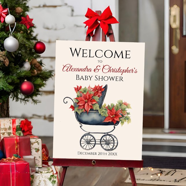 Christmas Carriage Baby Shower Welcome Foam Board (Creator Uploaded)