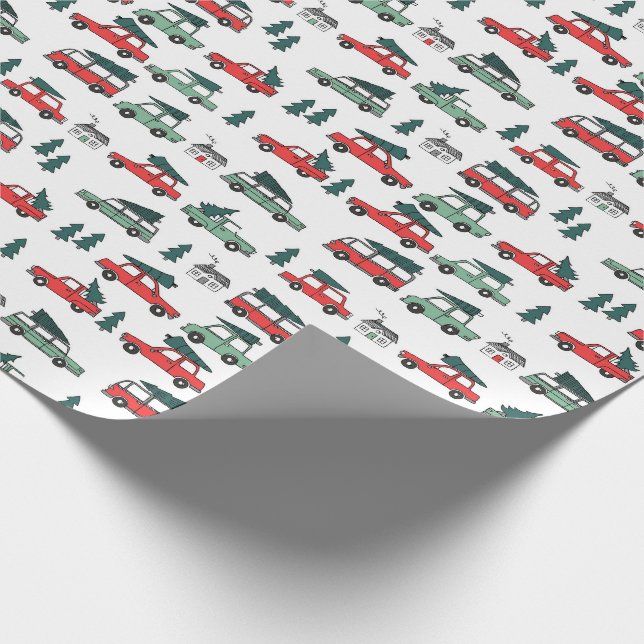 Christmas Cars Wrapping Paper (Corner)