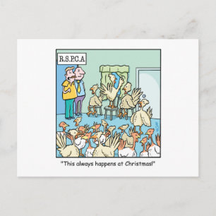Christmas Cartoon about Turkeys Holiday Postcard