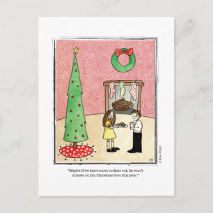 CHRISTMAS cartoon by Ellen Elliott Holiday Postcard
