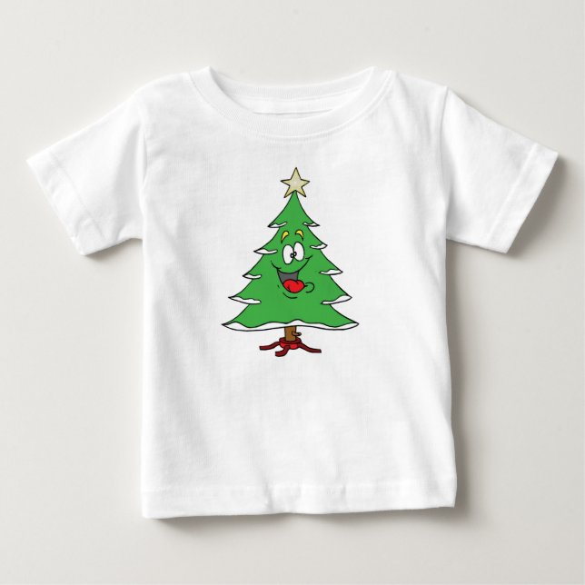 ***CHRISTMAS CARTOON CHRISTMAS TREE** TEE FOR BABY (Front)
