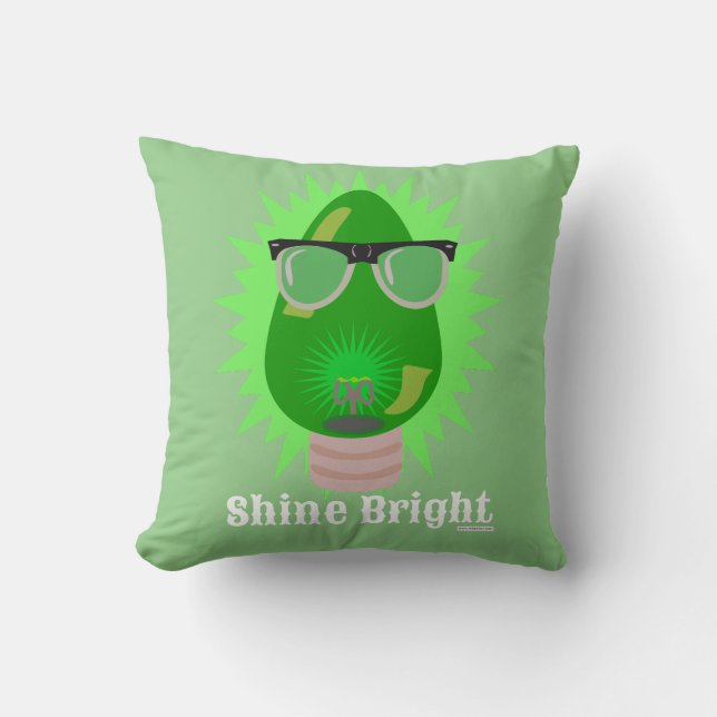 Christmas Cartoon Custom Holiday Bulb Funny Throw Pillow (Front)