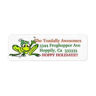 Christmas Cartoon Frog Address Label