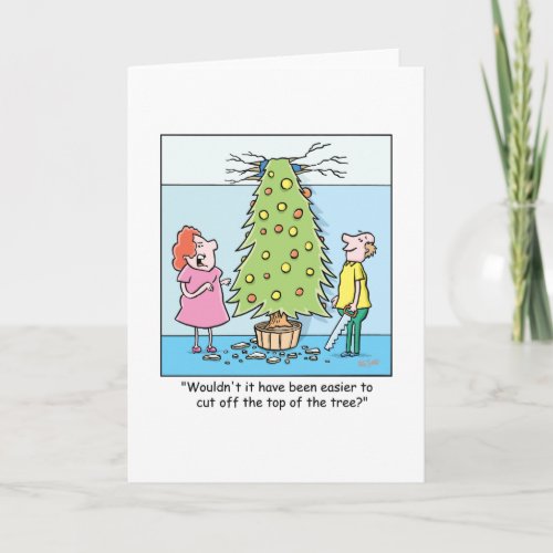 Christmas Cartoon Oversized Tree Holiday Card