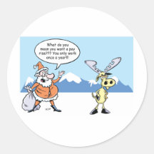 Christmas Cartoon Santa and the striking Reindeer