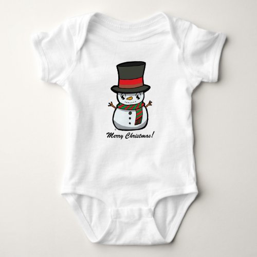 Christmas Cartoon Snowman Baby Bodysuit