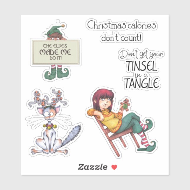 Christmas Cartoon Sticker (Sheet)