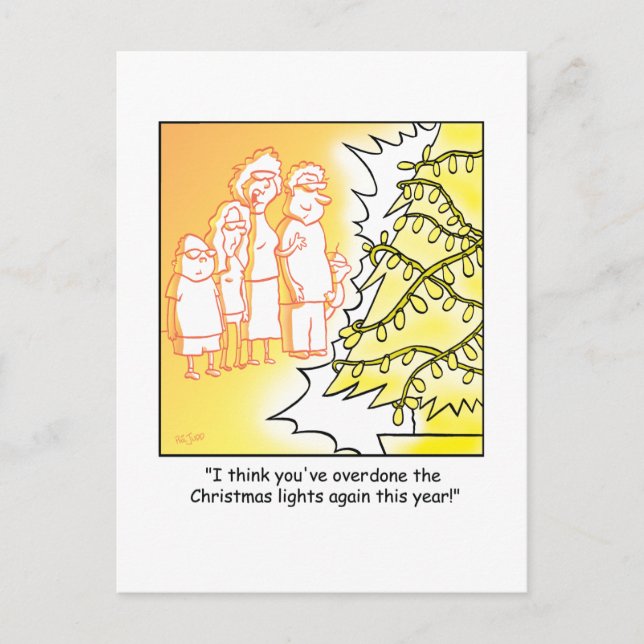 Christmas Cartoon Tree Decorations Holiday Postcard (Front)