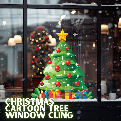 Christmas Cartoon Tree Window Cling