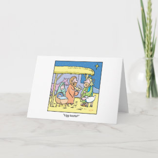 Christmas Cartoon Ugg Boots Holiday Card